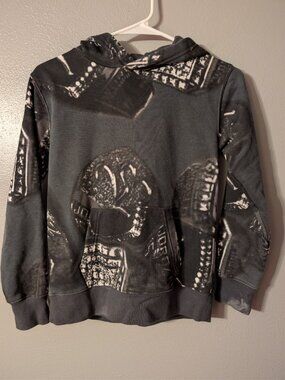 Jordan Boys Youth Medium Hoodie All Over Print Championship Rings Black D604-G0T